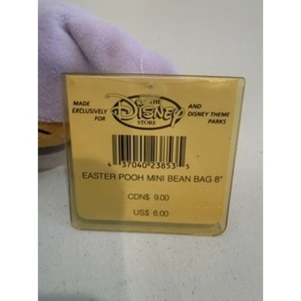 Disney Store Winnie the Pooh Easter Bunny‎ Lavender Plush Mini Bean Bag 8 Inch